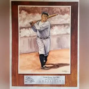 Art | Baseball Legend Of The Game Babe Ruth Tin Sign 12x16 | Poshmark